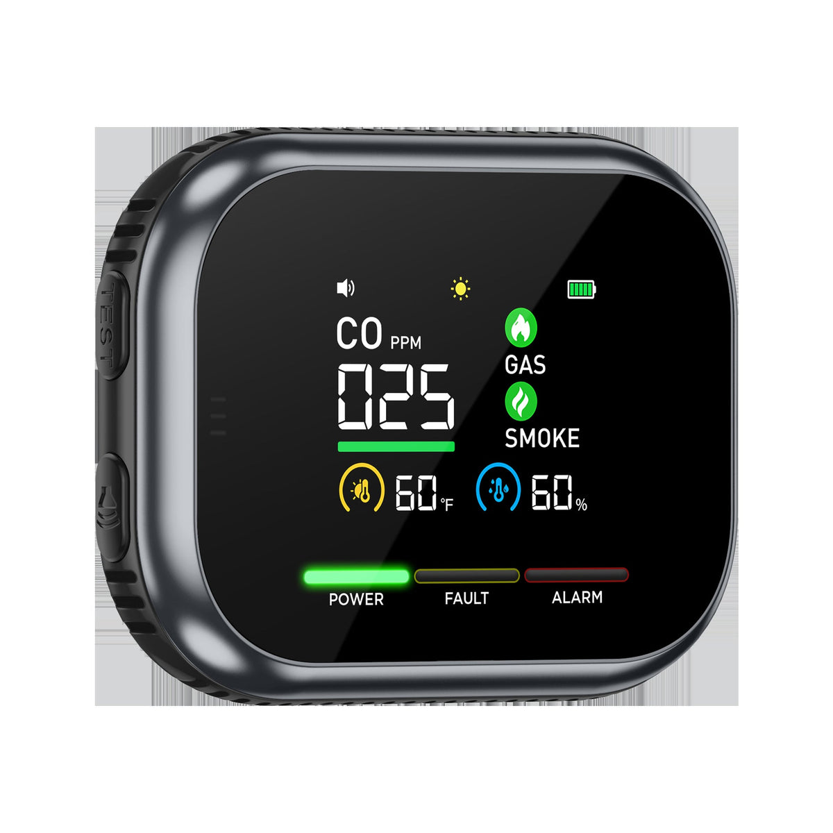 Portable Multi-Gas Alarm with LCD Display and Battery Backup