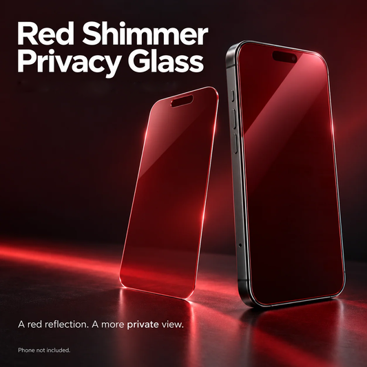 Red Shimmer Privacy Tempered Glass Screen Protector for selected phones
