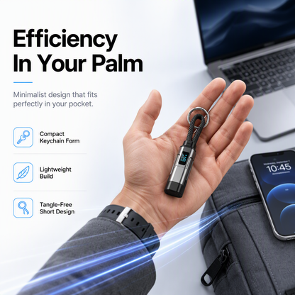 4-in-1 Charging Cable with Digital Display and Keychain charging, Kink-Resistant and Compact