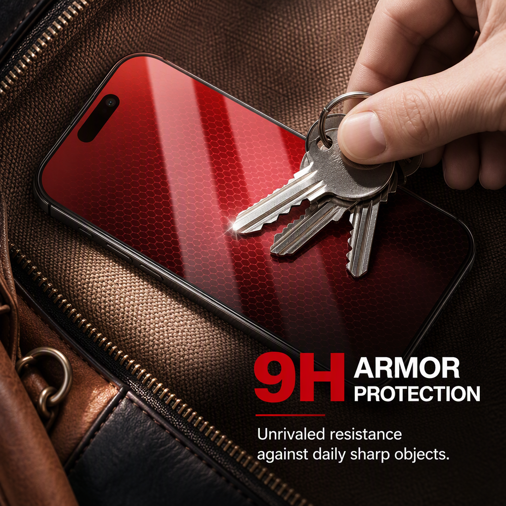 Red Shimmer Privacy Tempered Glass Screen Protector for selected phones