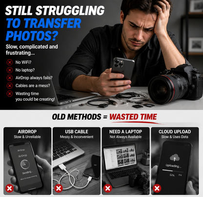 5-in-1 SD Card Reader for selected phones and USB-C Fast Photo and Video Transfer Adapter