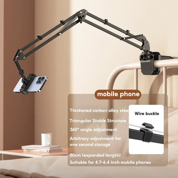 Hidden Bedside Retractable Phone and Tablet Holder