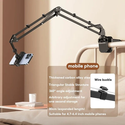 Hidden Bedside Retractable Phone and Tablet Holder