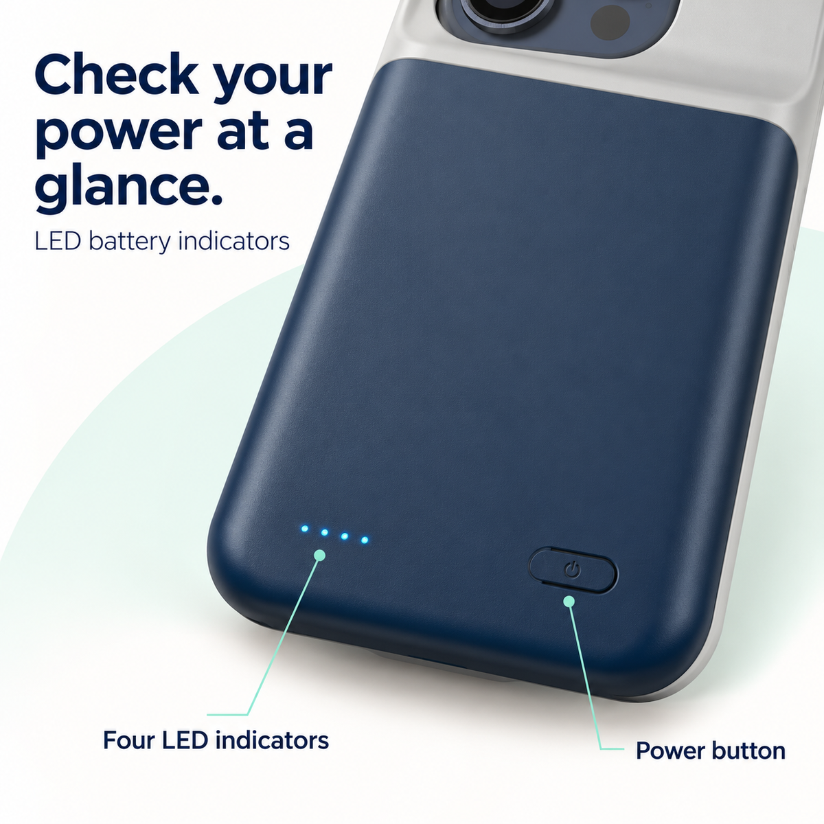 Battery Case for selected phones with LED Power Indicator