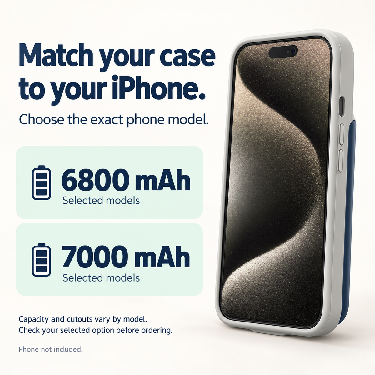 Battery Case for selected phones with LED Power Indicator