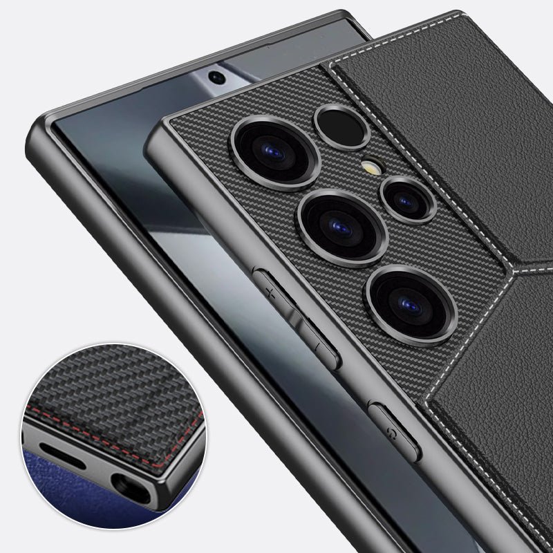 Slim Synthetic Leather Magnetic Case for selected compatible devices phones S23/ S24 Ultra