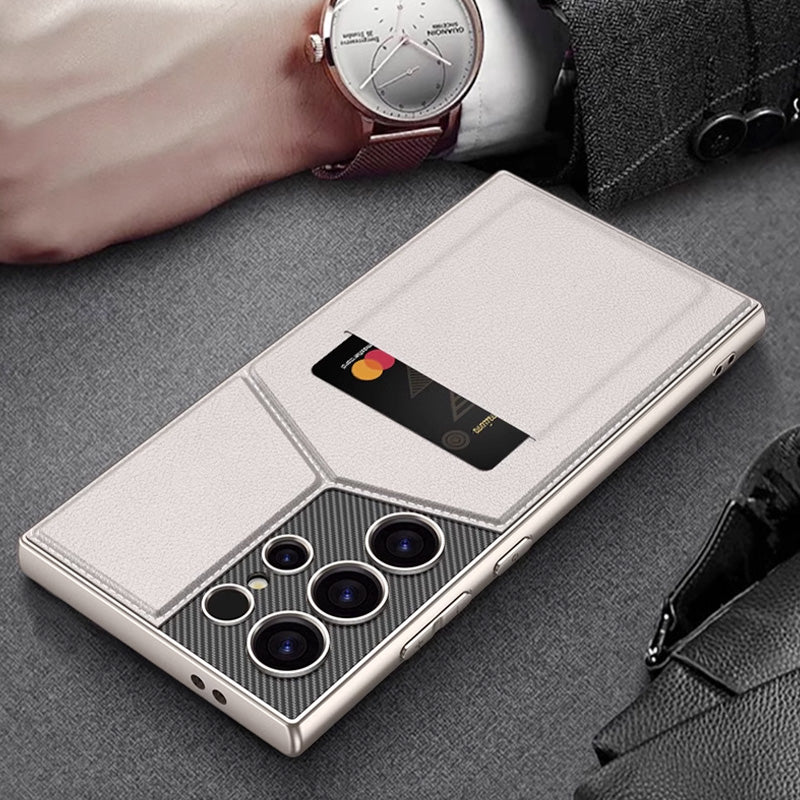 Slim Synthetic Leather Magnetic Case for selected compatible devices phones S23/ S24 Ultra