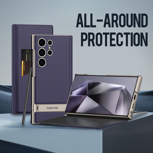 Folding Stand Phone Case with Card Holder for selected compatible devices phones S24Ultra