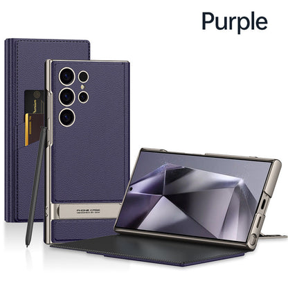 Folding Stand Phone Case with Card Holder for selected compatible devices phones S24Ultra
