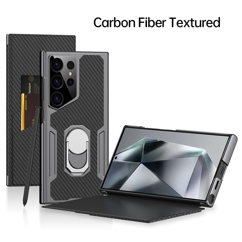 Fashion Flip Ring Stand Phone Case with Card Holder
