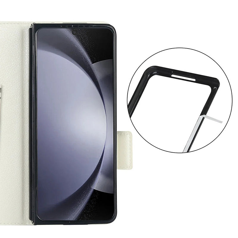 Multifunctional Leather Case for selected compatible devices phones Z Fold 3/4/5