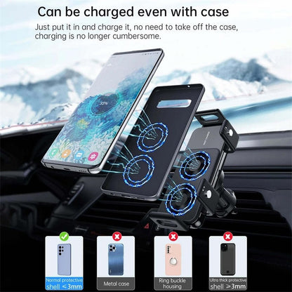 Dual Coil Wireless Car Charger Phone Mount