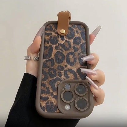 Leopard Print selected phones Case with Lanyard