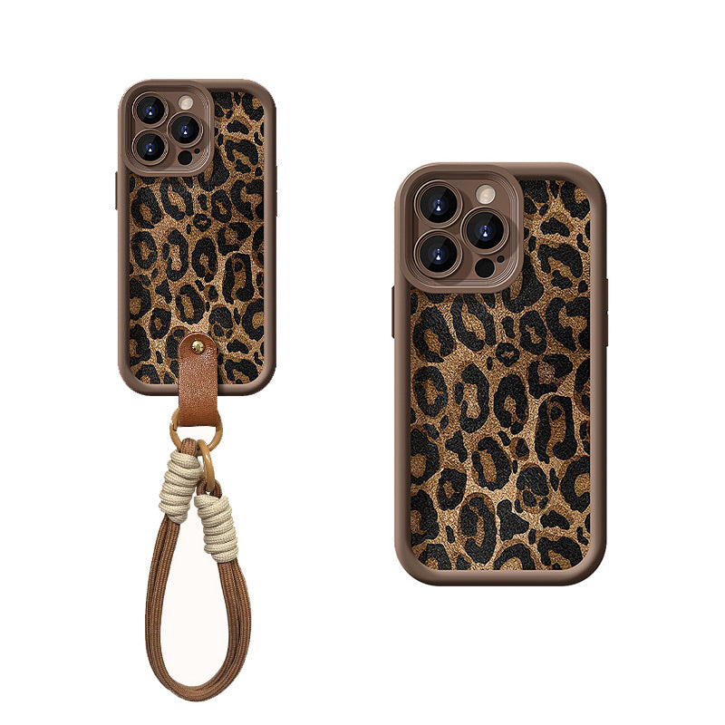 Leopard Print selected phones Case with Lanyard