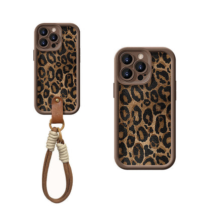 Leopard Print selected phones Case with Lanyard