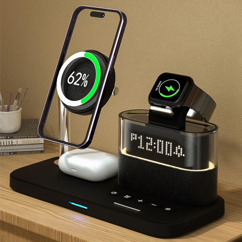 3-in-1 Wireless Charging Station with Alarm Clock