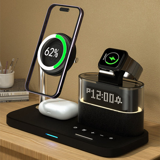 3-in-1 Wireless Charging Station with Alarm Clock