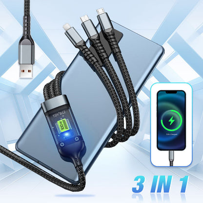 Transparent Luminous 3-in-1 charging Cable