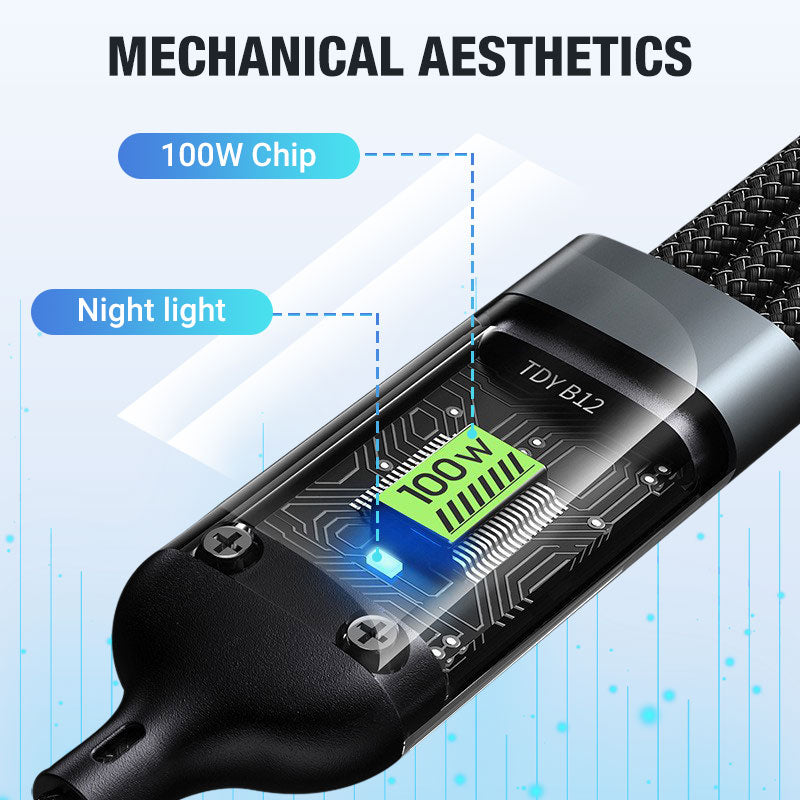 Transparent Luminous 3-in-1 charging Cable