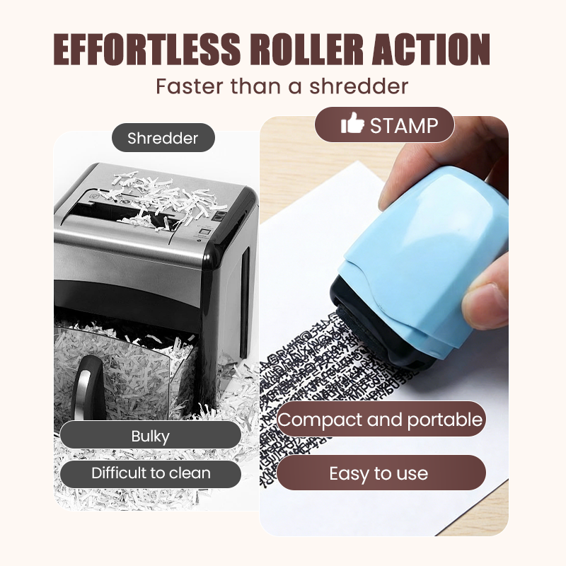 Privacy Roller Stamp Hide personal info easy-use. No shredding needed. Refillable and portable