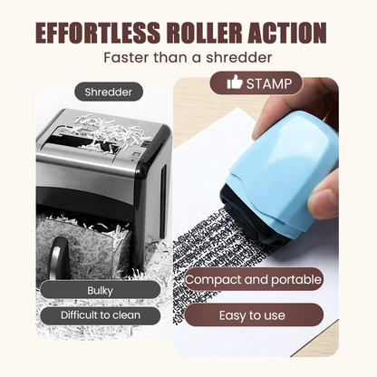 Privacy Roller Stamp Hide personal info easy-use. No shredding needed. Refillable and portable