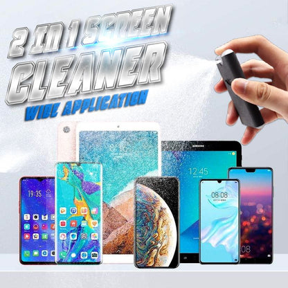 Portable Reusable 2 in 1 Screen Cleaner and Microfiber Cloth