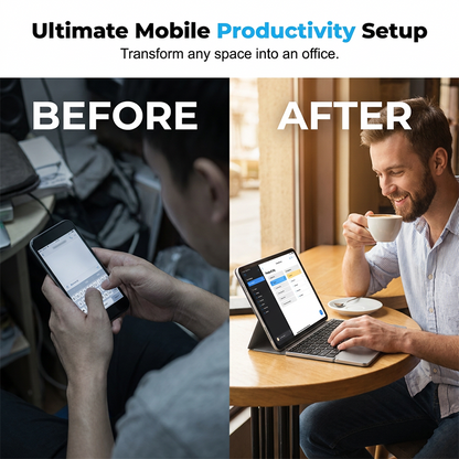 Ultra-Slim Folding Keyboard with Integrated Touchpad and Stand