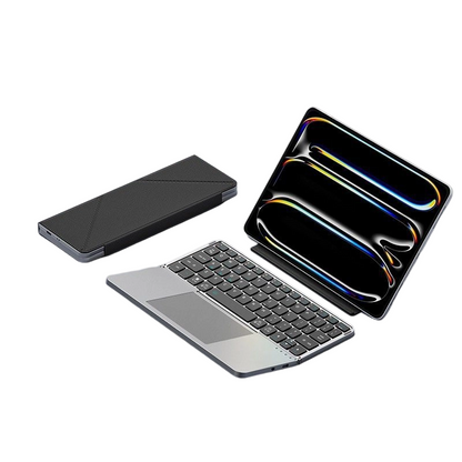 Ultra-Slim Folding Keyboard with Integrated Touchpad and Stand