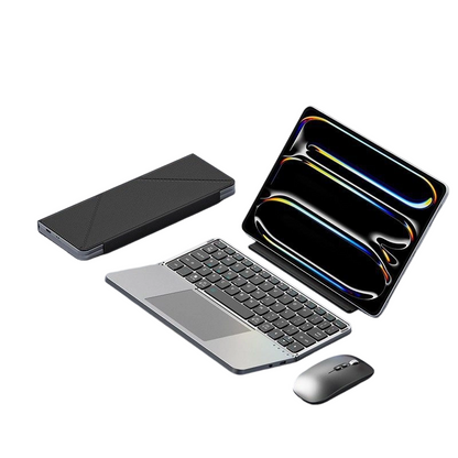 Ultra-Slim Folding Keyboard with Integrated Touchpad and Stand