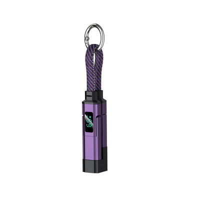 4-in-1 Charging Cable with Digital Display and Keychain charging, Kink-Resistant and Compact