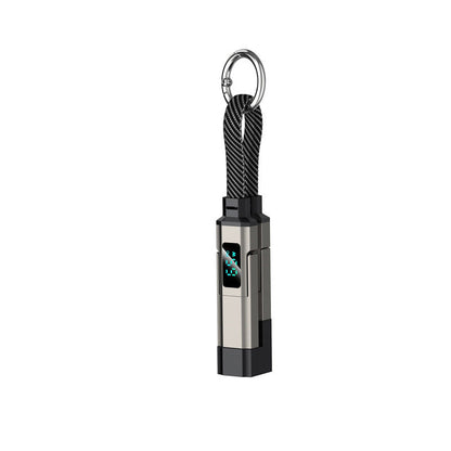 4-in-1 Charging Cable with Digital Display and Keychain charging, Kink-Resistant and Compact