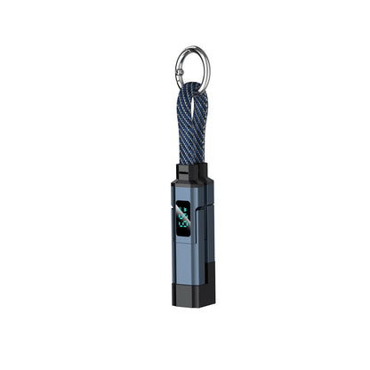 4-in-1 Charging Cable with Digital Display and Keychain charging, Kink-Resistant and Compact