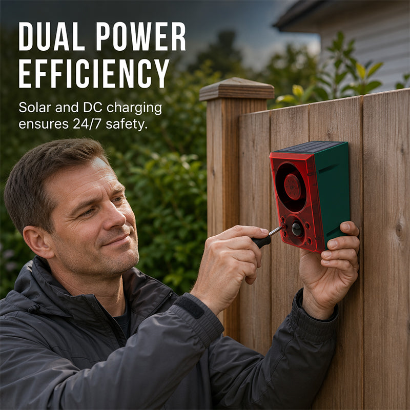 Solar Security Light with Motion Alarm water-resistant, Loud Alert
