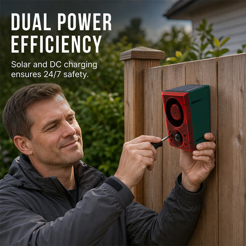 Solar Security Light with Motion Alarm water-resistant, Loud Alert