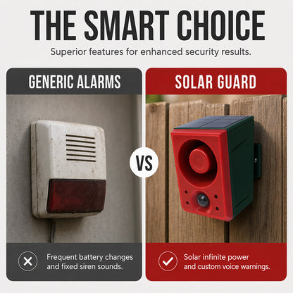 Solar Security Light with Motion Alarm water-resistant, Loud Alert