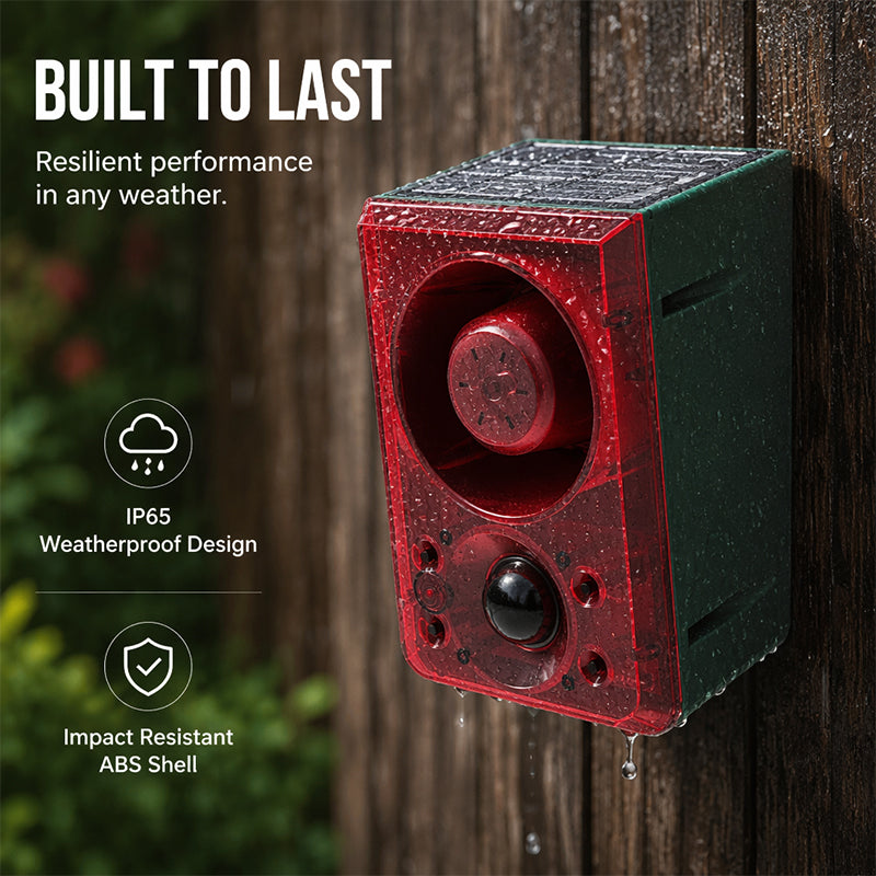 Solar Security Light with Motion Alarm water-resistant, Loud Alert
