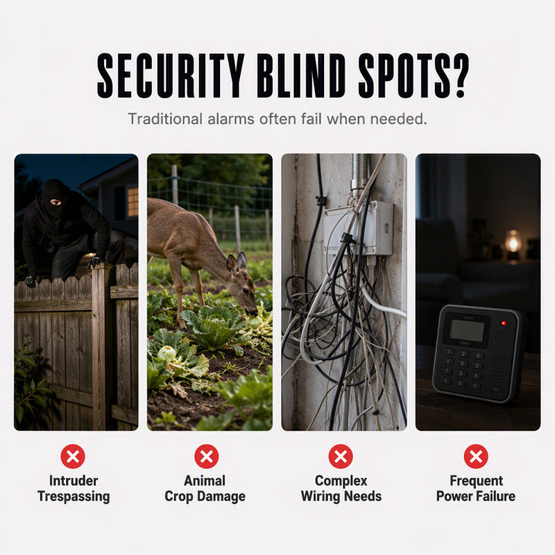Solar Security Light with Motion Alarm water-resistant, Loud Alert