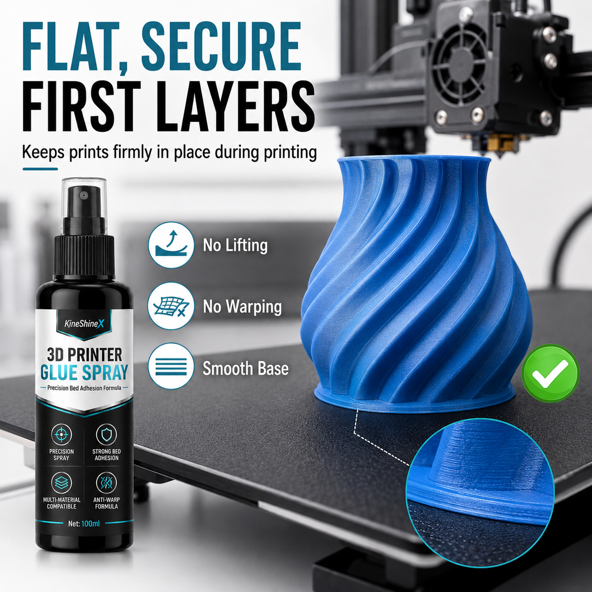 3D Printer Bed Adhesive Spray Helps Reduce Warping and Promote First
