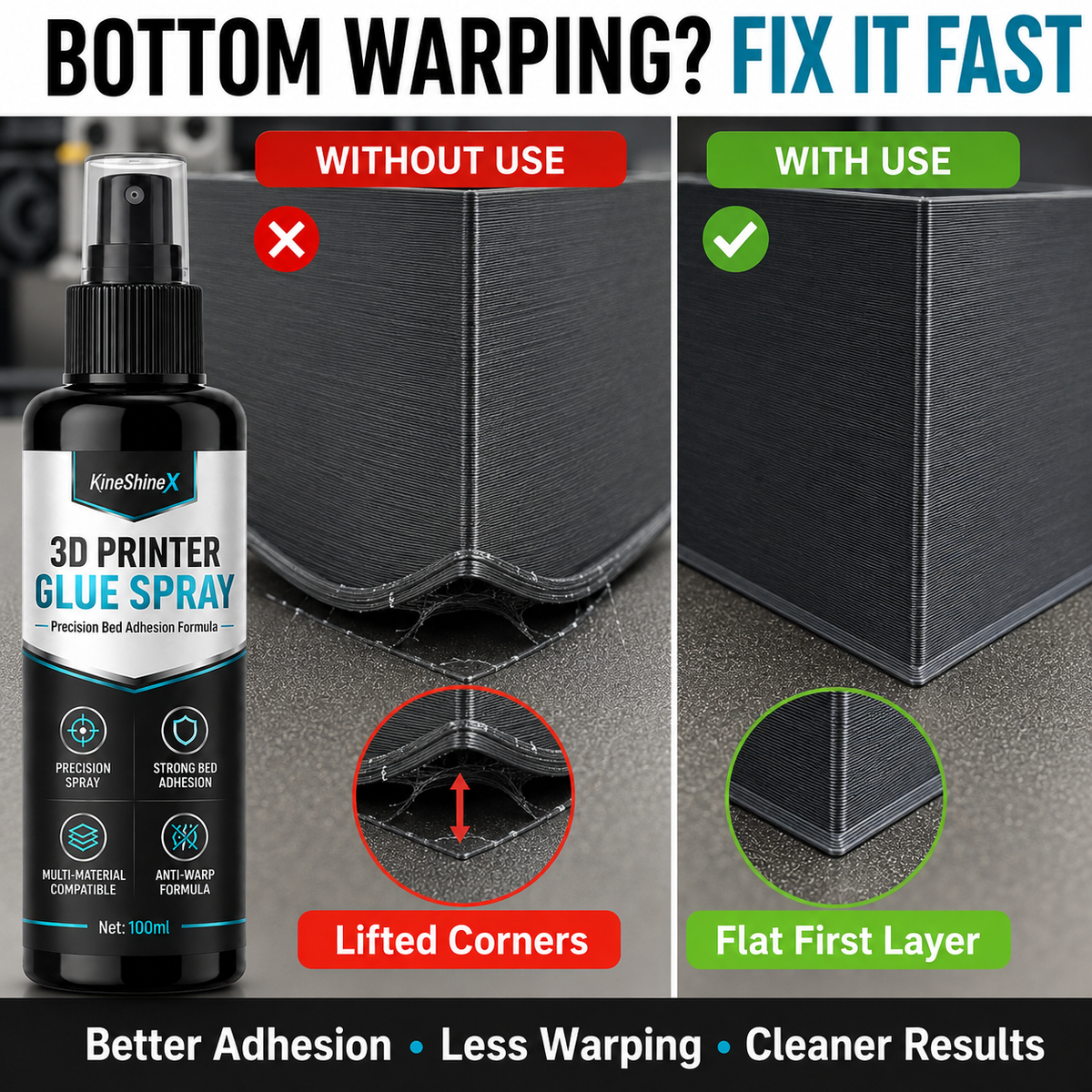 3D Printer Bed Adhesive Spray Helps Reduce Warping and Promote First