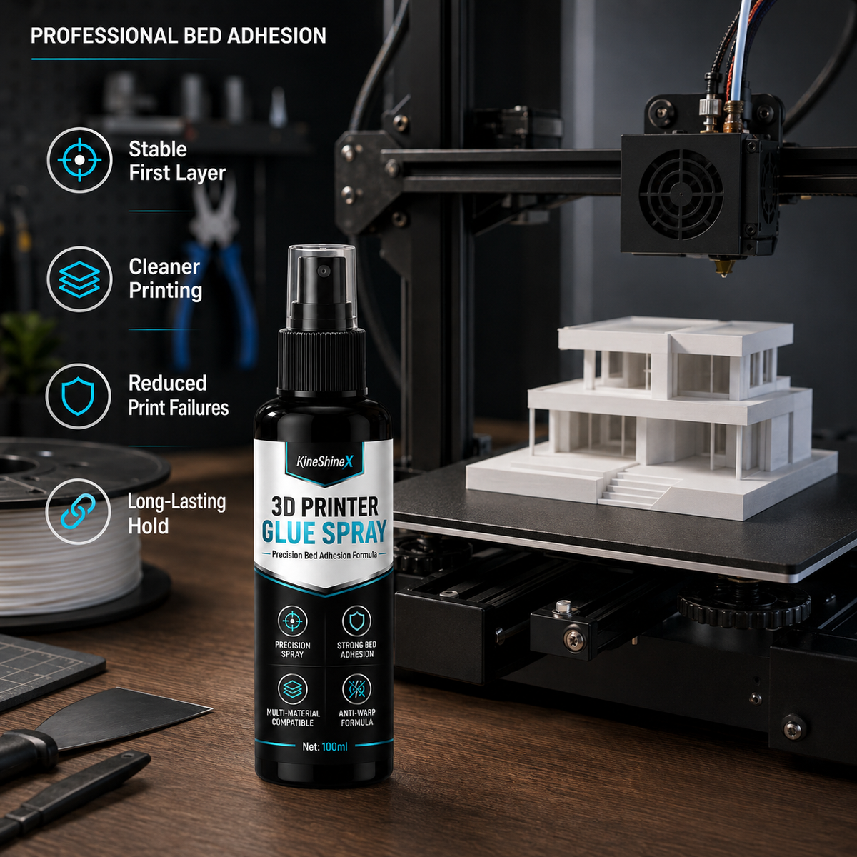 3D Printer Bed Adhesive Spray Helps Reduce Warping and Promote First