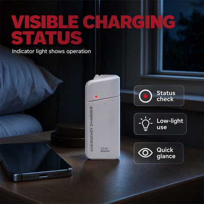 Portable Emergency Phone Charger AA Battery Powered Power Bank with LED Flashlight, Pocket Size USB Emergency Backup Charger for Outdoor Travel Camping