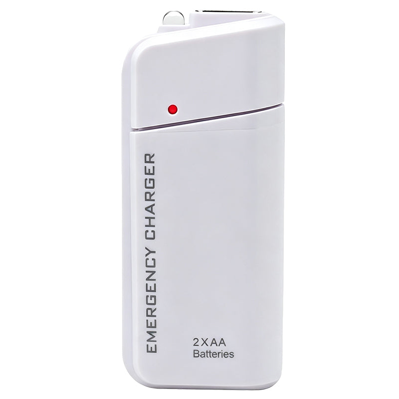 Portable Emergency Phone Charger AA Battery Powered Power Bank with LED Flashlight, Pocket Size USB Emergency Backup Charger for Outdoor Travel Camping
