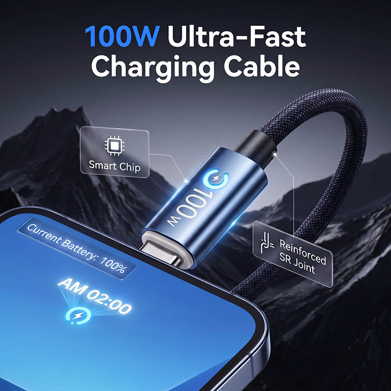 Charge Any Device easy-use! 100W Braided Cable