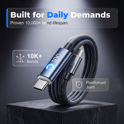 Charge Any Device easy-use! 100W Braided Cable