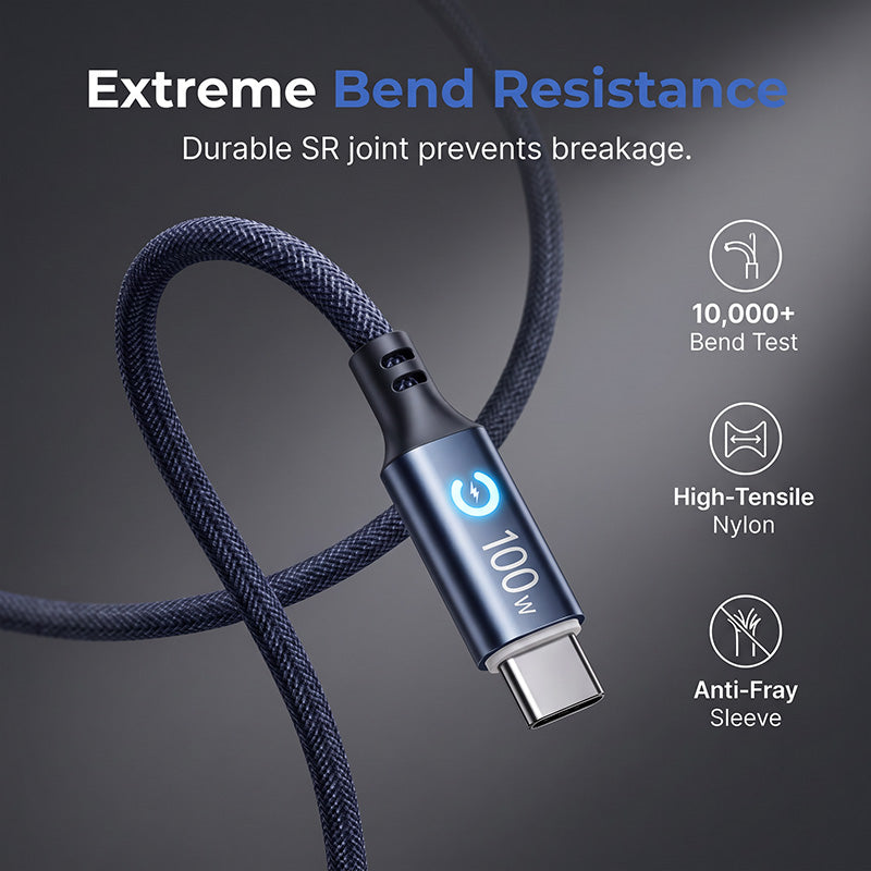 Charge Any Device easy-use! 100W Braided Cable